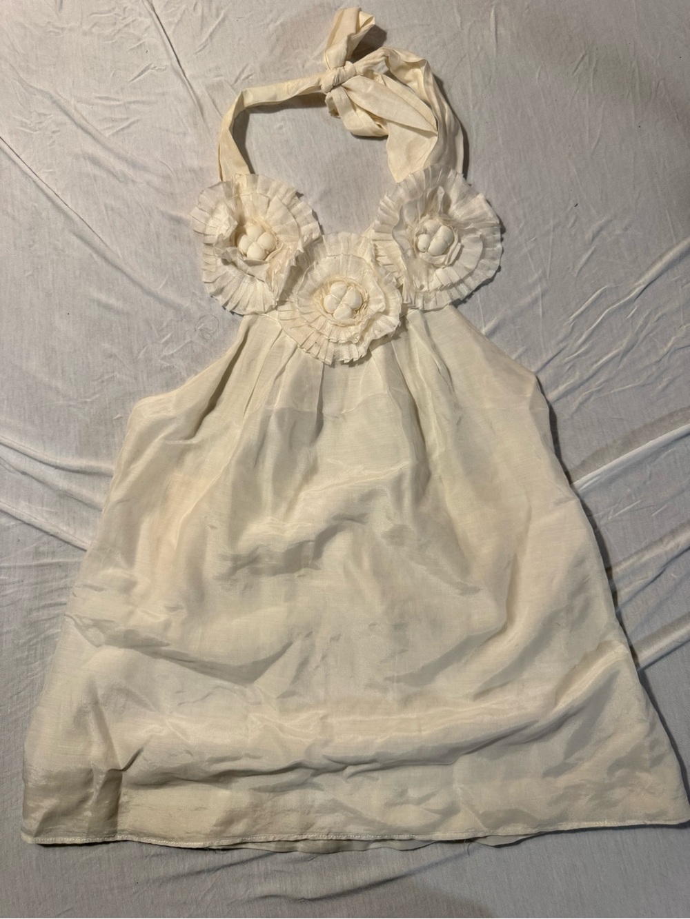 Minuet Ivory Floral Halter Top – Size Small